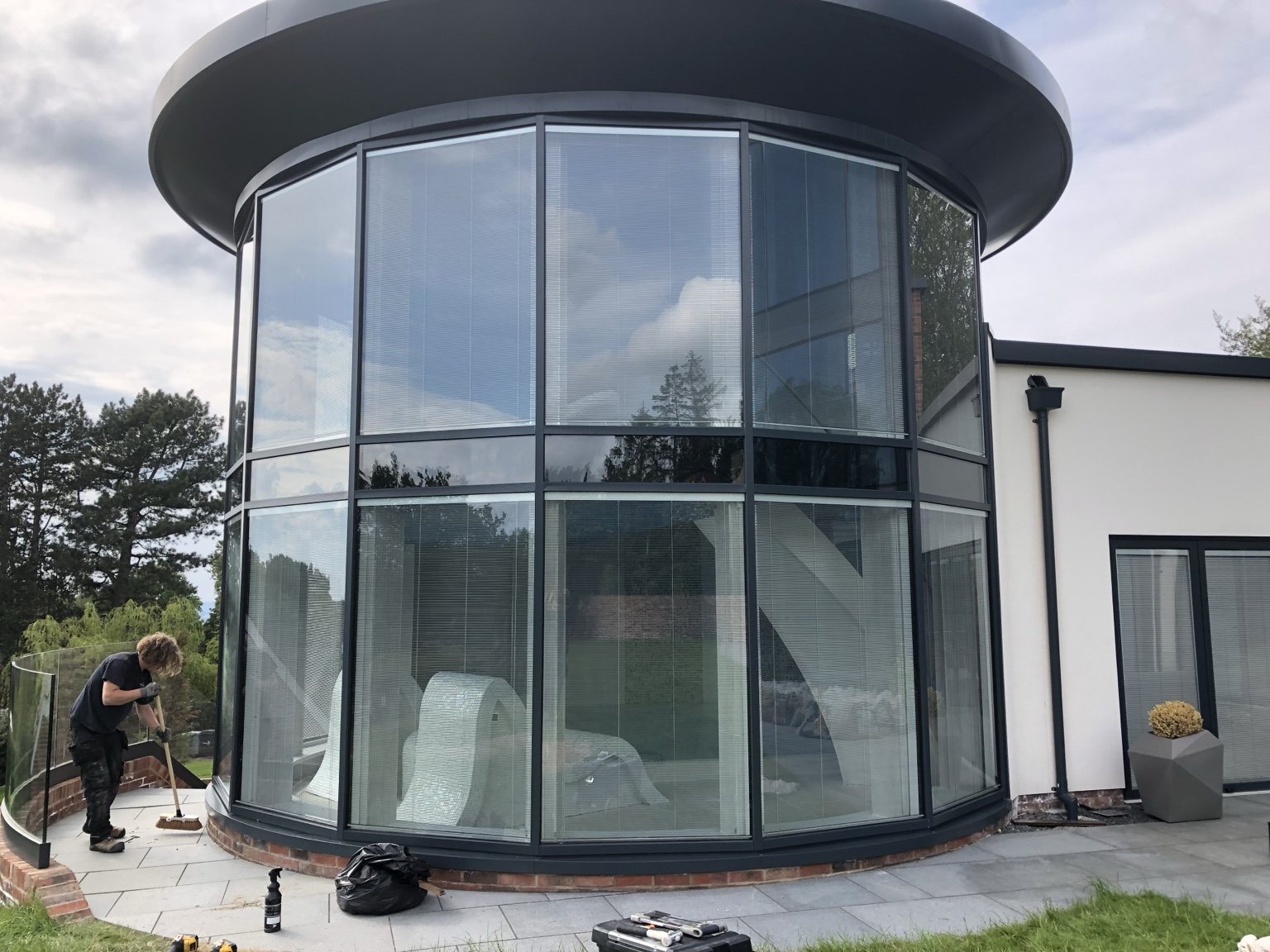 Curved glazed façade, project photo supplied by Kingfisher